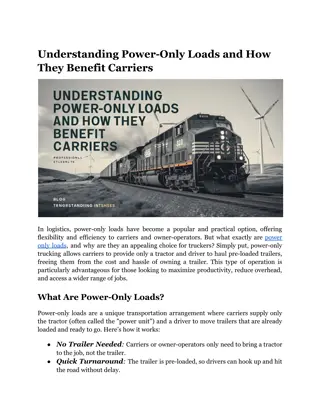 Understanding Power-Only Loads and How They Benefit Carriers