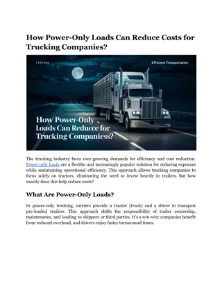 How Power Only Loads Can Reduce Costs for Trucking Companies