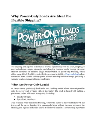 Why Power-Only Loads Are Ideal for Flexible Shipping