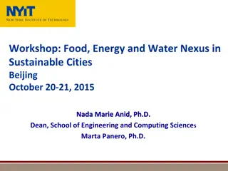 Workshop on Food, Energy, and Water Nexus in Sustainable Cities