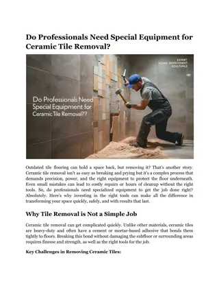 Do Professionals Need Special Equipment for Ceramic Tile Removal