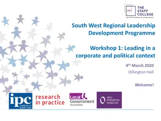 South West Leadership Development Workshop: Leading in Corporate and Political Context