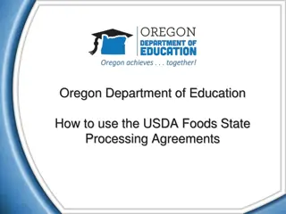 USDA Foods State Processing Agreements in Oregon