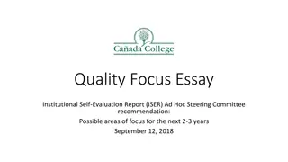 Institutional Self-Evaluation Report: Quality Focus Areas for Future Growth