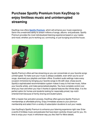 Purchase Spotify Premium from KeyShop to enjoy limitless music and uninterrupted streaming (1)