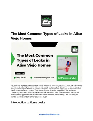 The Most Common Types of Leaks in Aliso Viejo Homes