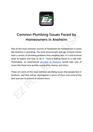 Common Plumbing Issues Faced by Homeowners in Anaheim