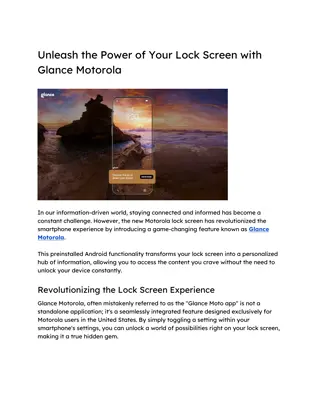 Unleash the Power of Your Lock Screen with Glance Motorola