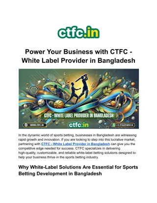 CTFC - White Label Provider in Bangladesh