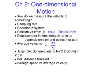 One-Dimensional Motion and Velocity Measurements