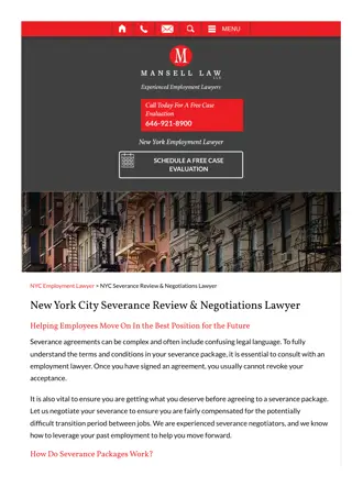 NYC Severance Review & Negotiations Lawyer