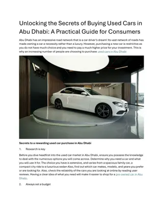 Unlocking the Secrets of Buying Used Cars in Abu Dhabi A Practical Guide for Consumers