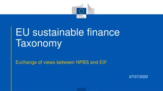 EU Sustainable Finance Taxonomy Overview and Regulations