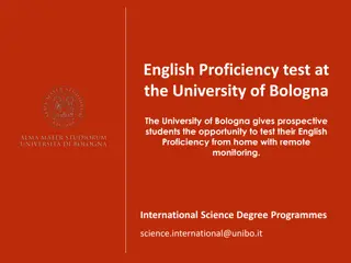 English Proficiency Test at University of Bologna: Remote Monitoring Option