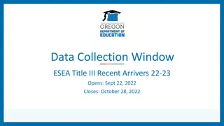 ESEA Title III Recent Arrivers Data Collection Window 2022-23