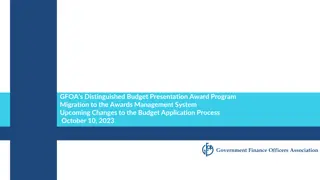 GFOA's Distinguished Budget Presentation Award Program Updates