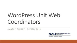 October 2019 WordPress Unit Web Coordinators Monthly Summit