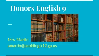 Honors 9th Grade English Course Overview