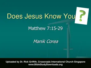 Does Jesus Know You? Insights from Matthew 7:15-29