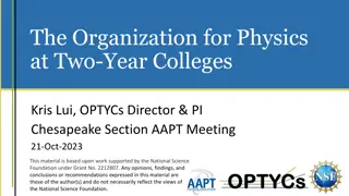 Advancing Physics Education at Two-Year Colleges: OPTYCs Initiatives