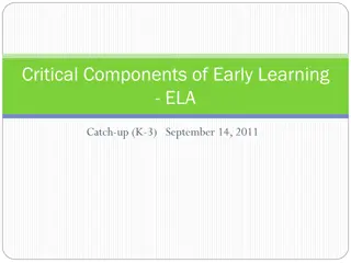 Critical Components of Early Learning in ELA: A Comprehensive Workshop Overview