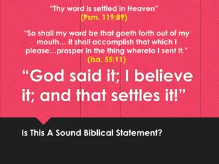 Biblical Faith and Obedience in Action: Just Believe and Obey God's Word