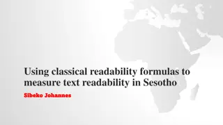 Text Readability Measures in Sesotho