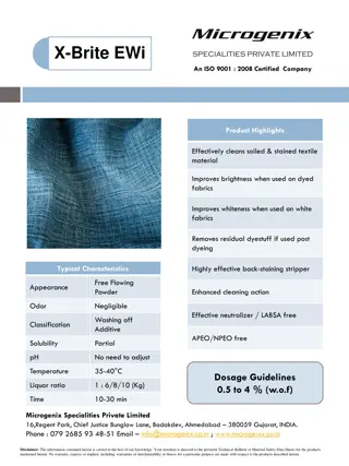 Textile Cleaning Solutions by Microgenix Specialities