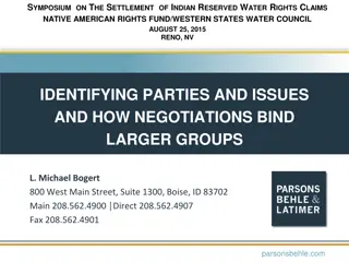 Symposium on Settlement of Indian Reserved Water Rights Claims