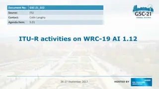 Evolution of Intelligent Transport Systems: WRC-19 Agenda Items