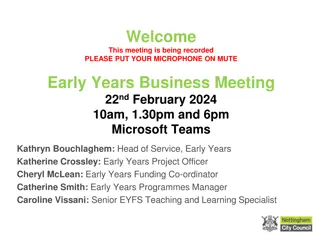 Early Years Business Meeting Update and Funding Consultation