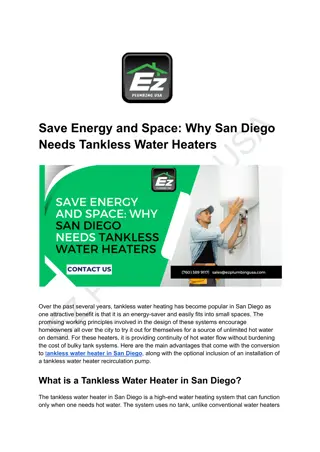 Tankless Water Heater San Diego | Energy-Efficient Hot Water Solutions