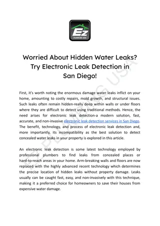 Worried About Hidden Water Leaks_ Try Electronic Leak Detection in  San Diego!