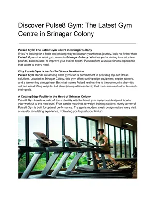 Discover Pulse8 Gym_ The Latest Gym Centre in Srinagar Colony