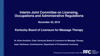 Proposal for Statutory Change to Amend Fee Structure for Kentucky Board of Licensure for Massage Therapy