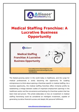 Medical Staffing Franchise - A Lucrative Business Opportunity