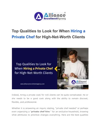 Top Qualities to Look for When Hiring a Private Chef for High-Net-Worth Clients