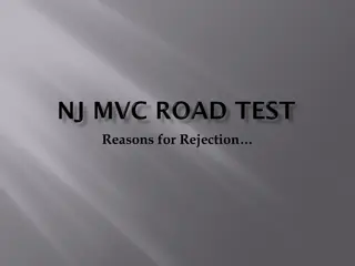 Vehicle Road Test Rejection Reasons and Evaluation Guidelines