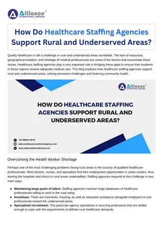 How Do Healthcare Staffing Agencies Support Rural and Underserved Areas