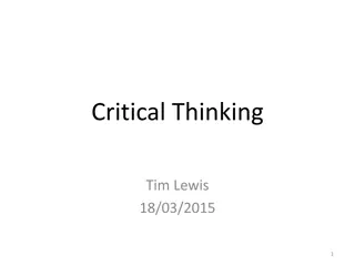 Critical Thinking, Hypotheses, and Arguments