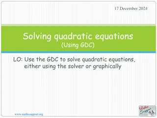 Solving Quadratic Equations Using a GDC