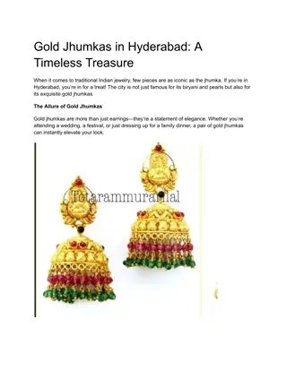 Gold Jhumkas in Hyderabad_ A Timeless Treasure