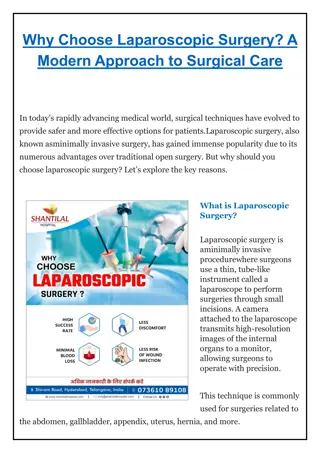 Why Choose Laparoscopic Surgery - Shantilal Hospital