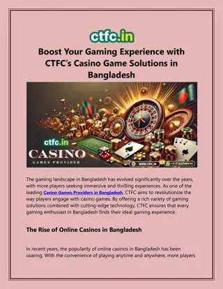 Casino Games Provider in Banglades