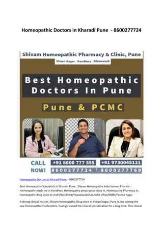 Homeopathic Doctors in Kharadi Pune  - 8600277724