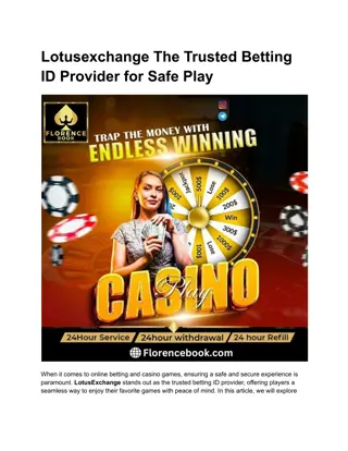 Lotusexchange The Trusted Betting ID Provider for Safe Play