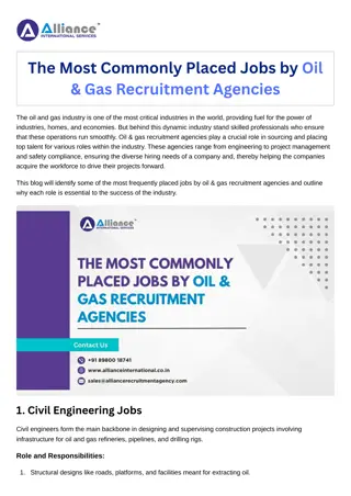 The Most Commonly Placed Jobs by Oil & Gas Recruitment Agencies