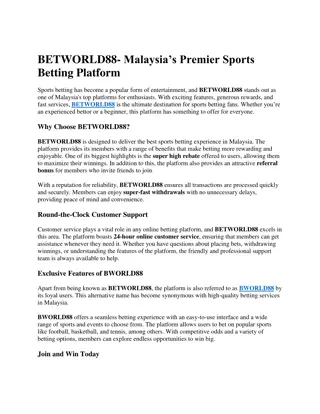 BETWORLD88 Malaysia and rsquos Premier Sports Betting Platform