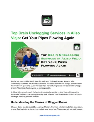 Top Drain Unclogging Services in Aliso Viejo_ Get Your Pipes Flowing Again