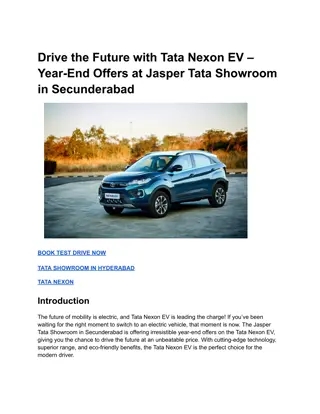 Drive the Future with Tata Nexon EV – Year-End Offers at Jasper Tata Showroom in Secunderabad